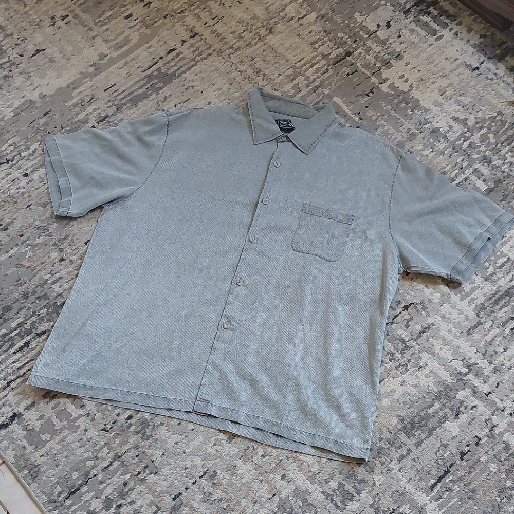 Vintage Nat Nast Gray Casual Button Down Shirt Size XXL